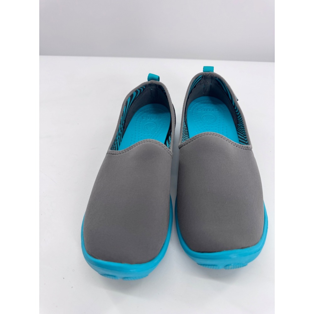 Crocs Duet Busy Day Slip On Shoes Womens Size 8 Grey Blue Comfort Flats 200234 - Picture 3 of 10